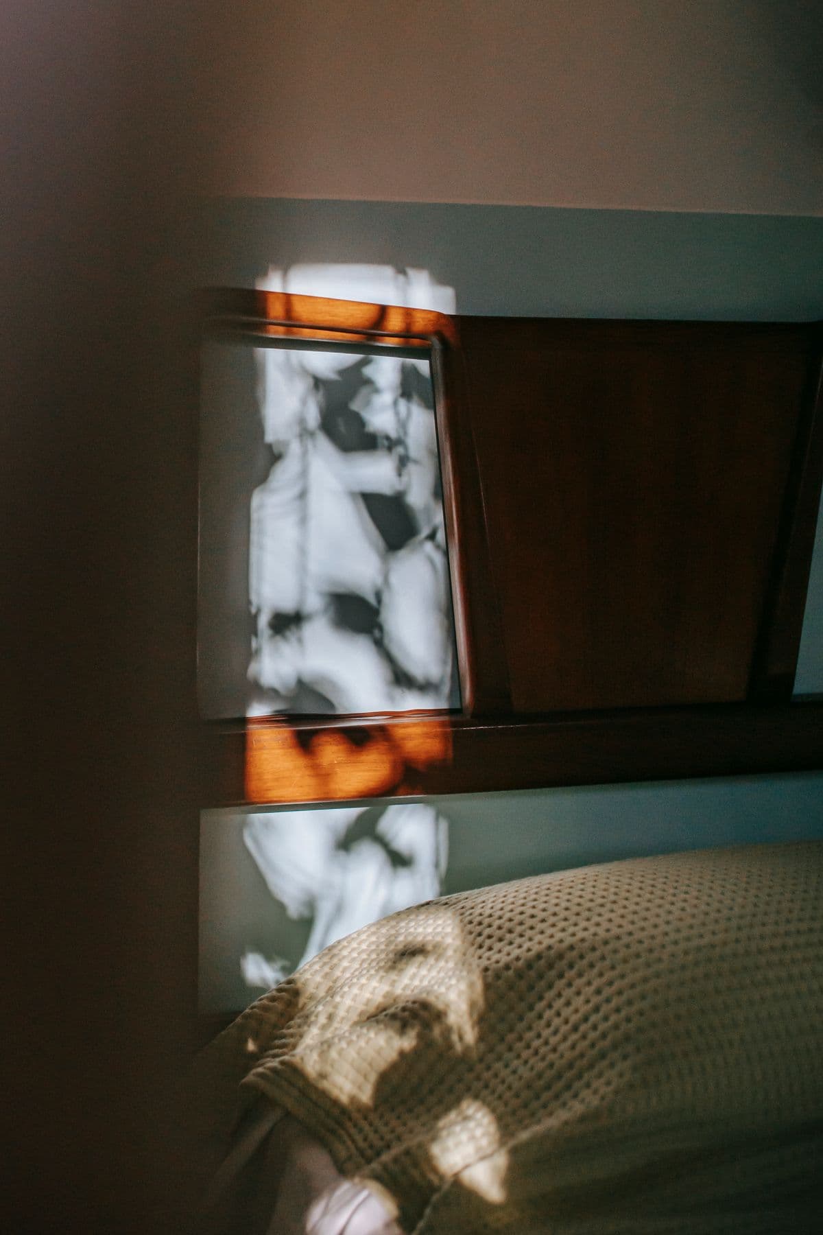 Cozy bedroom interior on a sunny morning